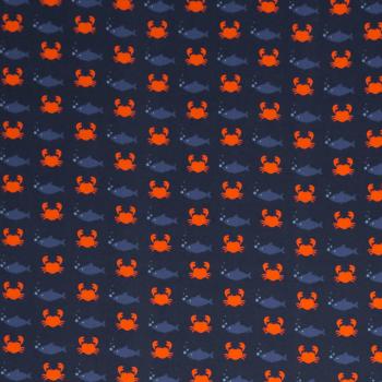 Canvas Heiner, marine, blaue Fische, orange Krabben